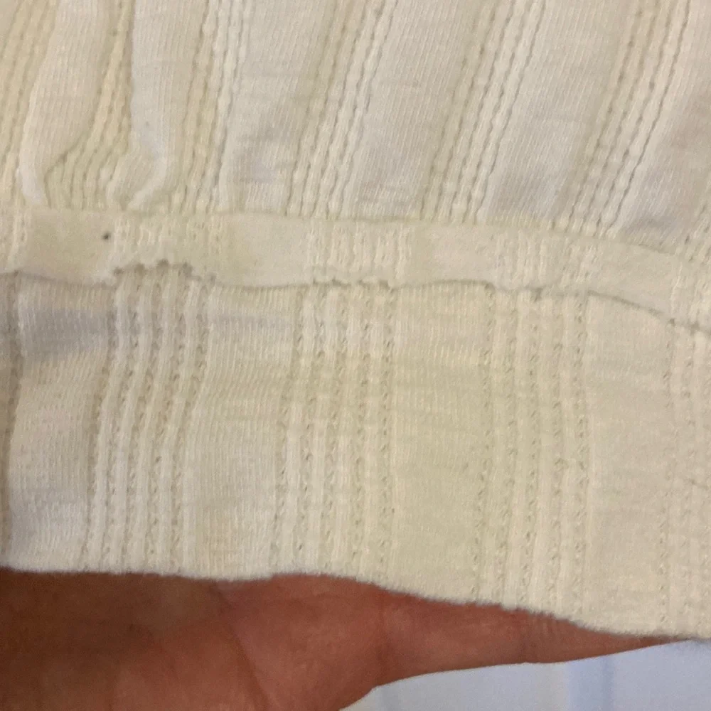 Free People Cream Ruffle Lace Pullover Cropped Top - Picture 9 of 12